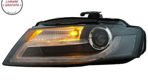 Faruri LED Audi A4 B8 8K (2008-2011) Facelift Light Bar Design Lumina De Zi LED DR