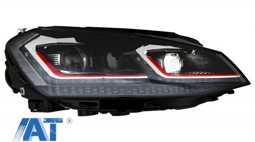 Faruri LED Bi-xenon Look compatibil cu VW Golf 7 VII (2012-2017) Facelift G7.5 GTI Design cu Semnal Dinamic
