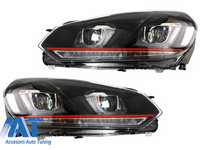 Faruri LED compatibil cu VW Golf 6 VI (2008-2012) Golf 7 U Design With Red Strip GTI Semnal LED Dinamic