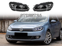 Faruri LED Compatibil Cu VW Golf 6 VI (2008-2013) Design Golf 7 3D U Design Semnal LED Dinamic