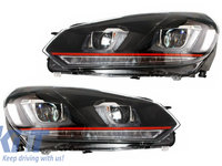 Faruri LED compatibil cu VW Golf 6 VI (2008-up) Golf 7 U Design With Red Strip GTI Semnal LED Dinamic