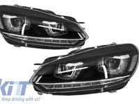 Faruri LED compatibil cu VW Golf 6 VI (2008-up) Design Golf 7 3D U Design Semnal LED Dinamic