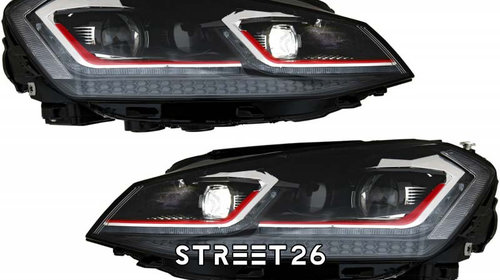 Faruri LED Compatibil Cu VW Golf 7 VII (2012-2017) Facelift G7.5 GTI Look Cu Semnal Dinamic