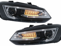 Faruri LED compatibil cu VW Polo MK5 6R 6C 61 (2011-2017) RHD Devil Eye Look HLVWPOMK6RHD