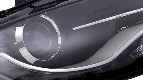 Faruri LED cu lumini de zi integrate (DRL) compatibile cu Audi A4 B8 8K (2009-2011) Negre