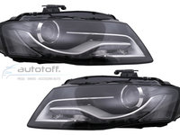 Faruri LED cu lumini de zi integrate (DRL) compatibile cu Audi A4 B8 8K (2009-2011) Negre