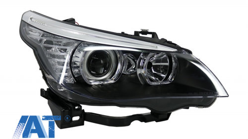 Faruri LED Dayline Angel Eyes compatibil cu BMW Seria 5 E60 E61 (2003-2007) LCI Design