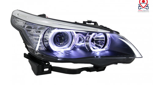 Faruri LED Dayline Angel Eyes LCI Design Tuning BMW Seria 5 E60/E61 2003 2004 2005 2006 2007 HLBME60