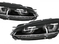 Faruri LED Design Golf 7 3D U Design Semnal LED Dinamic Tuning Volkswagen VW Golf 6 2008 2009 2010 2011 2012 2013 2014 2015 HLVWG6U