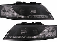 Faruri LED DRL compatibil cu Audi A4 Cabriolet B6 8H7 8HE (2002-2006) Negru HLAUA4B6BCA