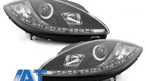 Faruri LED DRL compatibil cu Seat Leon 1P / Seat Altea (2009-up) Negru