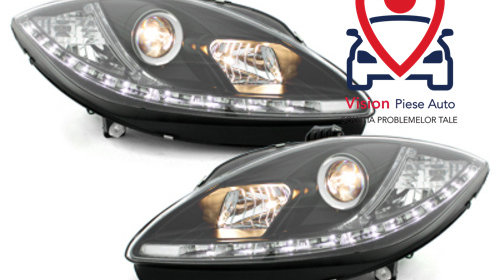 Faruri LED DRL compatibil cu Seat Leon 1P / Seat Altea (2009-up) Negru Tuning Seat Leon 2 1P 2005 2006 2007 2008 2009 SWSI08LGXB