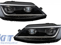 Faruri LED DRL compatibil cu VW Jetta Mk6 VI Non GLI (2011-2017) Semnal Dinamic Secvential Xenon Matrix Design