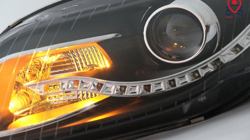 Faruri LED DRL DAYLIGHT Negru Tuning Audi A4 B7 2004 2005 2006 2007 2008 SWA08ELGXB