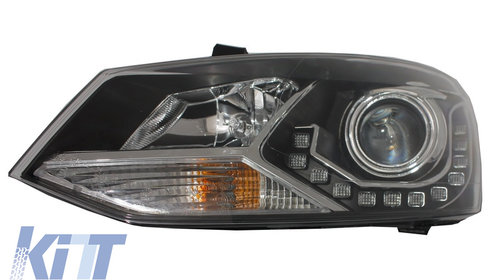 Faruri LED DRL Lumini de zi Optic Dayline compatibil cu VW Polo 6R Negre