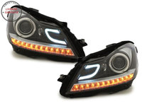 Faruri LED DRL Mercedes C-Class W204 S204 C204 Facelift (2011-2014) Negru- livrare gratuita