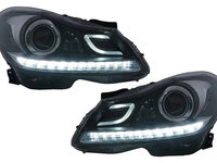 Faruri LED DRL Mercedes C-Class W204 S204 Facelift (2011-2014) Negru Semnal Dinamic