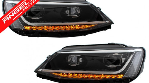 Faruri LED DRL VW Jetta Mk6 VI (11-17) Semnal Secvential Xenon Matrix