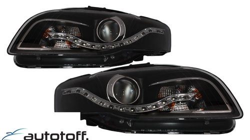 Faruri LED DRL Xenon Look AUDI A4 B7 (2004-2008) Negru