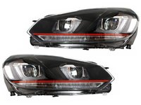 Faruri LED RHD compatibil cu VW Golf 6 VI (2008-up) Golf 7 U Design With Red Strip GTI semnal LED dinamic