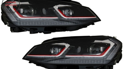 Faruri LED RHD VW Golf 7 VII (2012-2017) Facelift G7.5 GTI Look cu Semnal Dinamic- livrare gratuita