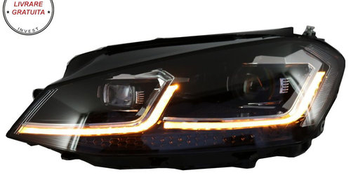 Faruri LED RHD VW Golf 7 VII (2012-2017) Facelift G7.5 R Line Look cu Semnal Dinam- livrare gratuita