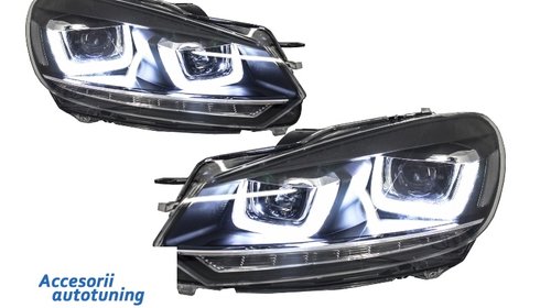 Faruri LED Volkswagen VW Golf 6 VI (2008-up) Design Golf 7 3D U Design Semnal LED Dinamic