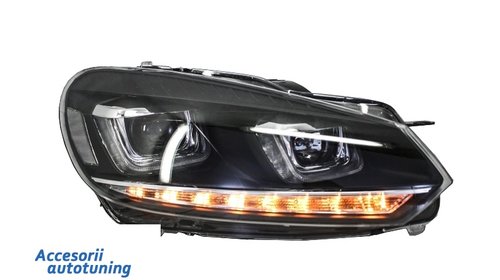 Faruri LED Volkswagen VW Golf 6 VI (2008-up) Design Golf 7 3D U Design Semnal LED Dinamic