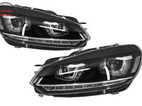 Faruri LED VW Golf 6 VI (2008-2013) Design Golf 7 3D U Design Semnal LED Dinamic- livrare gratuita