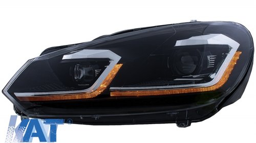 Faruri LED VW Golf 6 VI (2008-2013) Facelift G7.5 Look Silver Semnalizare Secventiala LHD