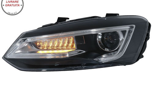 Faruri LED VW Polo MK5 6R 6C 61 (2011-2017) RHD Devil Eye Look- livrare gratuita