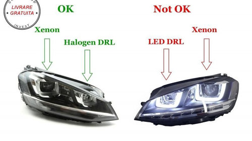 Faruri LEDriving Osram Full LED si Indicator Dinamic pentru Oglinda VW Golf 7 VII