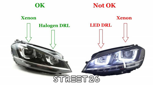 Faruri Osram Full LED Compatibil Cu VW Golf 7 VII (2012-2017) Negru Pentru Faruri Xenon Si Pozitie Halogen