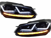 Faruri Osram LED compatibil cu VW Golf 6 VI (2008-2012) Black LEDriving Semnal Dinamic LEDHL102-BK