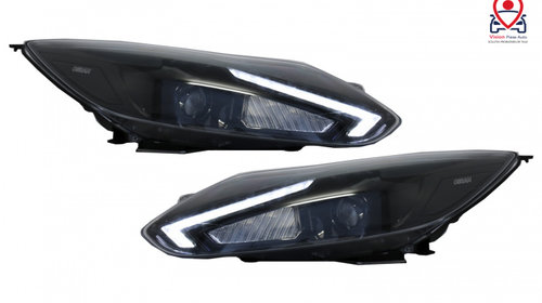 Faruri Osram LED DRL compatibil cu Ford Focus III (2011-11.2014) Negru Upgrade pentru Halogen Tuning Ford Focus 3 2011 2012 2013 2014 2015 LEDHL105-BK
