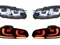 Faruri si Stopuri LED R20 U Design cu Semnal LED Dinamic Tuning Volkswagen VW Golf 6 2008 2009 2010 2011 2012 2013 2014 2015 COHLVWG6URU