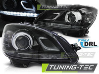 Faruri TRUE DRL BLACK compatibila MERCEDES W204 07-10