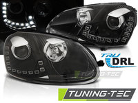 Faruri TRUE DRL BLACK compatibila VW GOLF 5 10.03-09