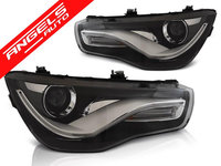 Faruri TRUE DRL Negru potrivite pentru AUDI A1 04.10-12.14