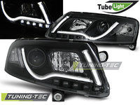 Faruri TUBE LIGHT BLACK compatibila AUDI A6 C6 04.04-08