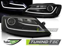 Faruri TUBE LIGHT BLACK compatibila VW JETTA VI 1.11-18