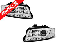 Faruri Tube Light DRL Audi A4 2000-2004 Crom LED