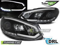 Faruri TUBE LIGHT DRL BLACK compatibila VW GOLF 6 10.08-12