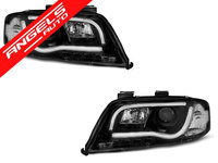 Faruri TUBE LIGHT DRL Negru potrivite pentru AUDI A6 06.01-05.04