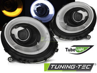 Faruri TUBE LIGHTL BLACK compatibila BMW MINI (COOPER) 06-14