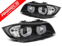 Faruri U-LED LIGHT 3D BMW Seria 3 E90/E91 2005-2008 Black