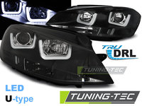 Faruri U-LED LIGHT BLACK compatibila VW GOLF 7 11.12-17