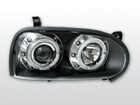 Faruri VW Golf 3 1991-1997 Angel Eyes Negru