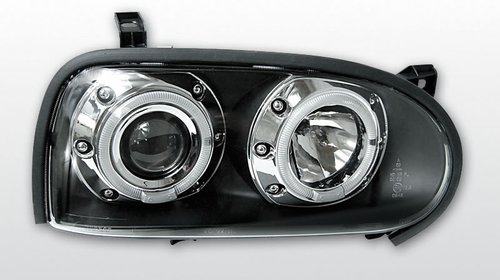 Faruri VW Golf 3 1991-1997 Angel Eyes Negru