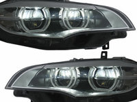 Faruri Xenon Angel Eyes 3D Dual Halo Rims LED DRL compatibil cu BMW X6 E71 (2008-2012) HLBME71LED SAN35405